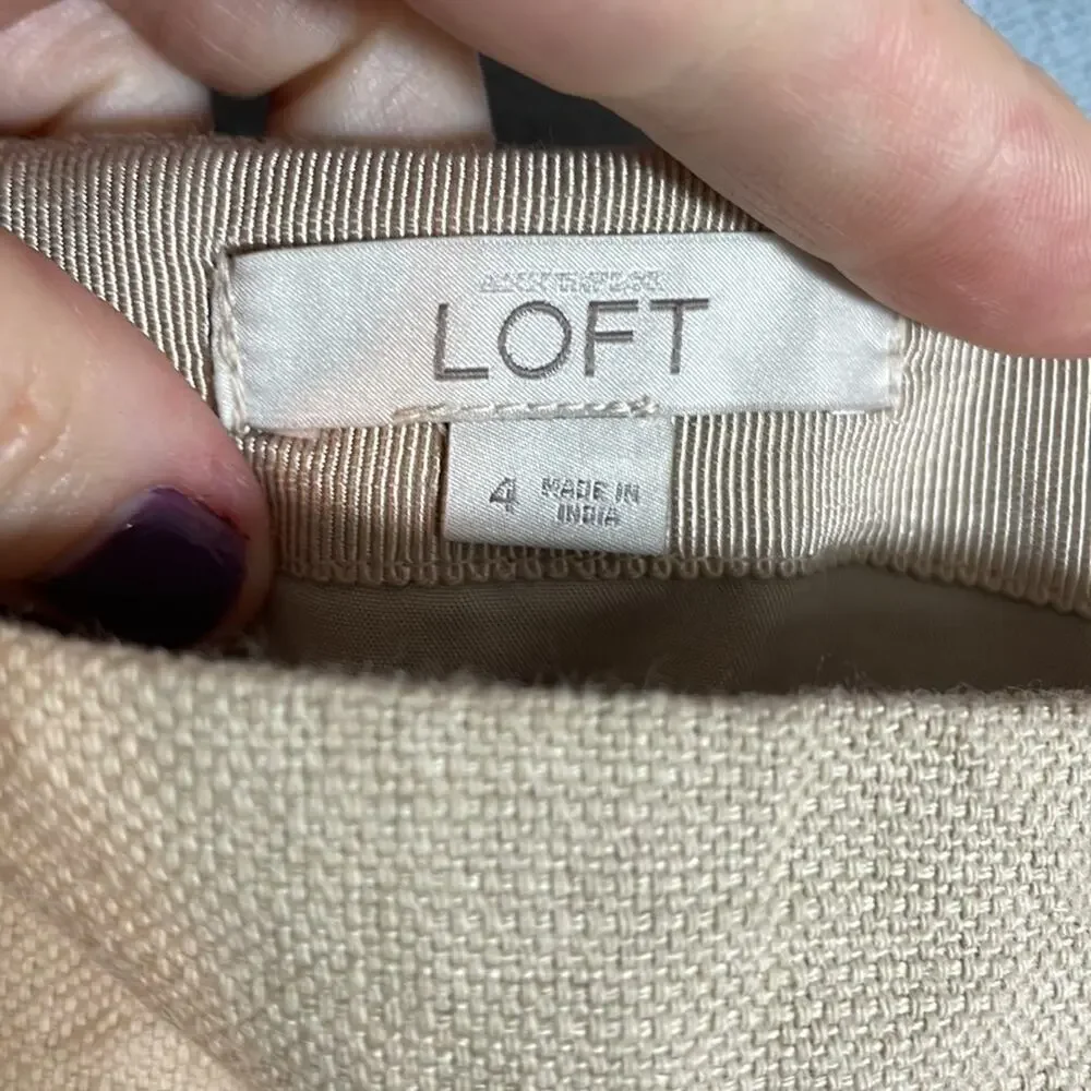 LOFT linen blend cross stitch mini skirt